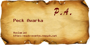 Peck Avarka névjegykártya